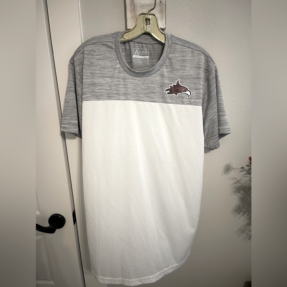 ACRUX Men's Short Sleeve Shirt size XL,  gray & White Polyester